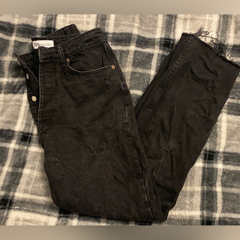 Zara black straight leg jeans